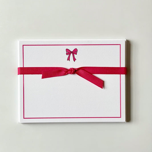 pink bow notecards