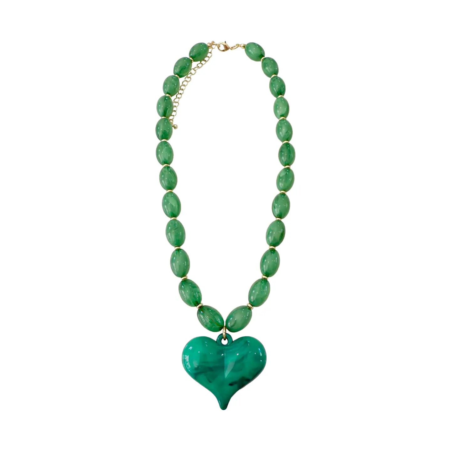freya heart charm beaded necklace