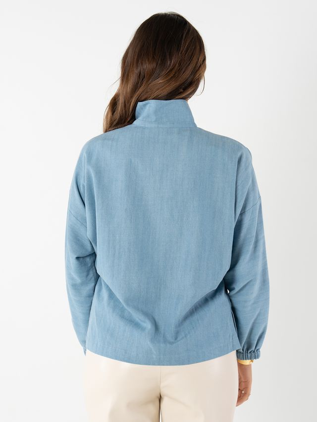 poppy long sleeve top denim