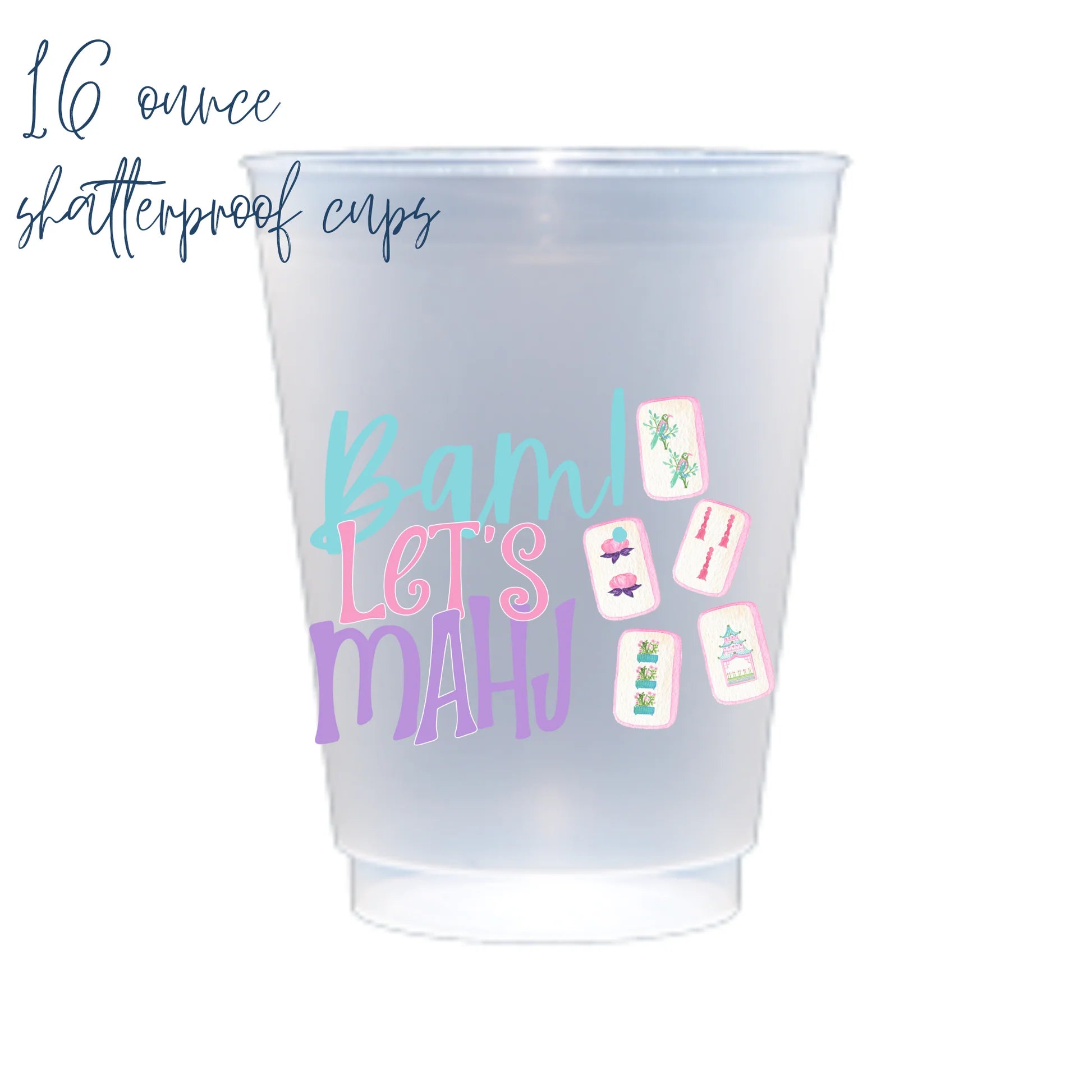 bam let's mahj shatterproof cup
