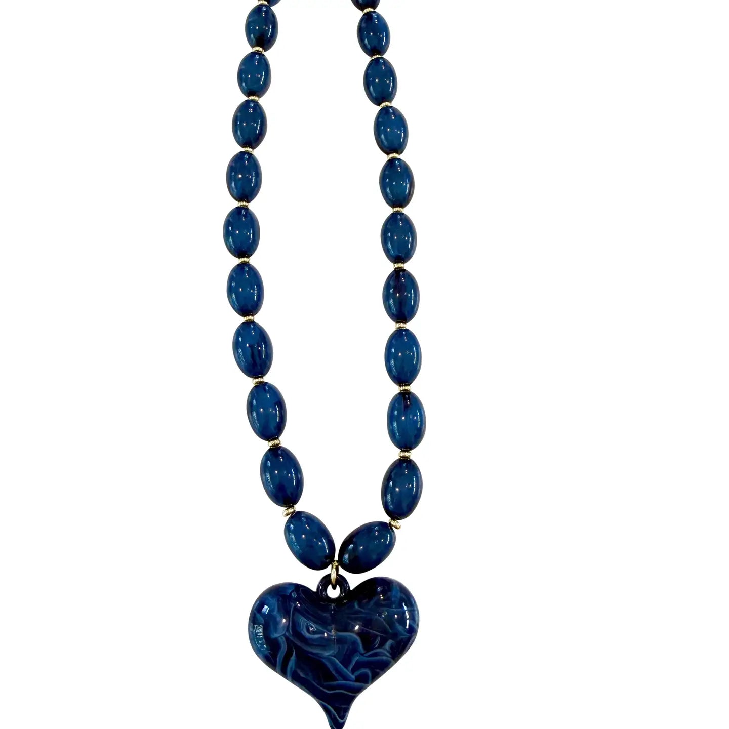 freya heart charm beaded necklace
