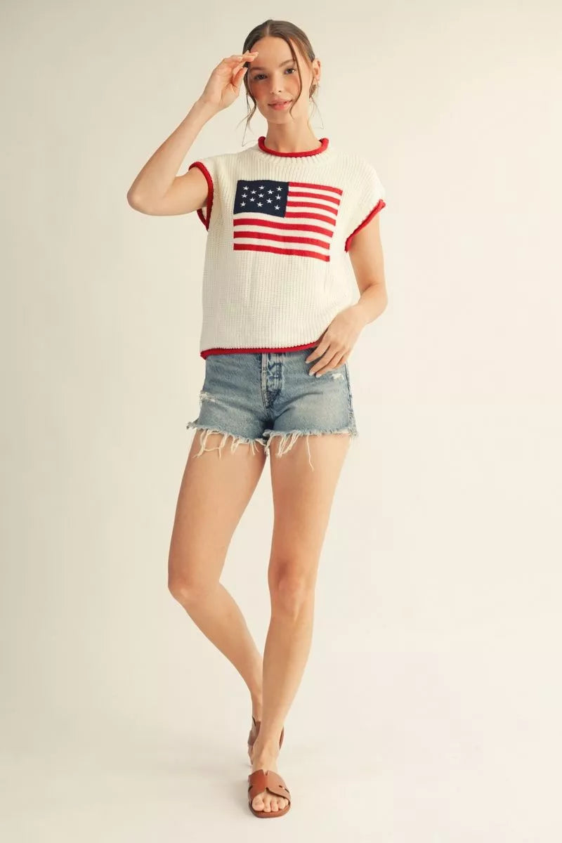 americana sleeveless sweater