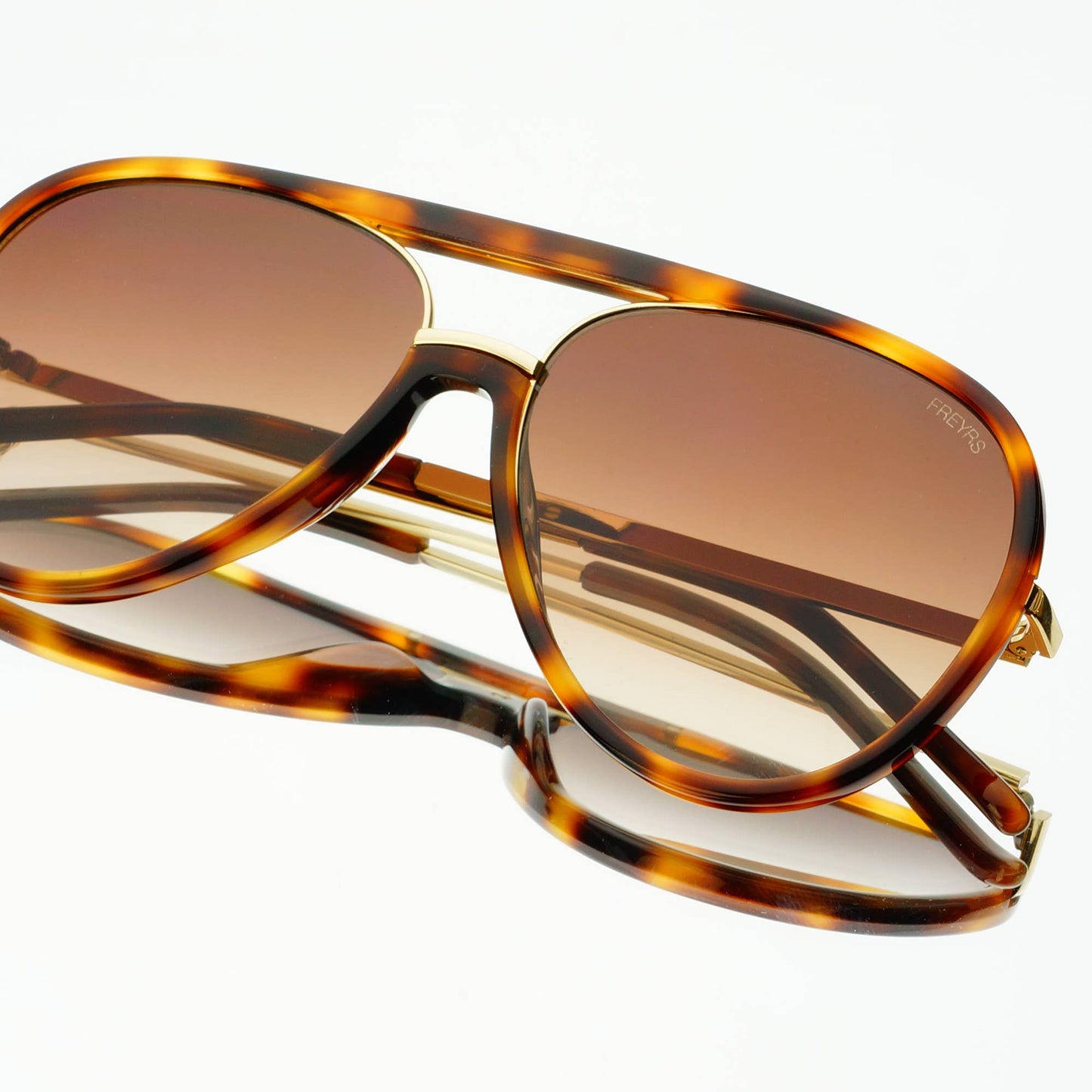 Shay Aviator Sunglasses tortoise gradient brown
