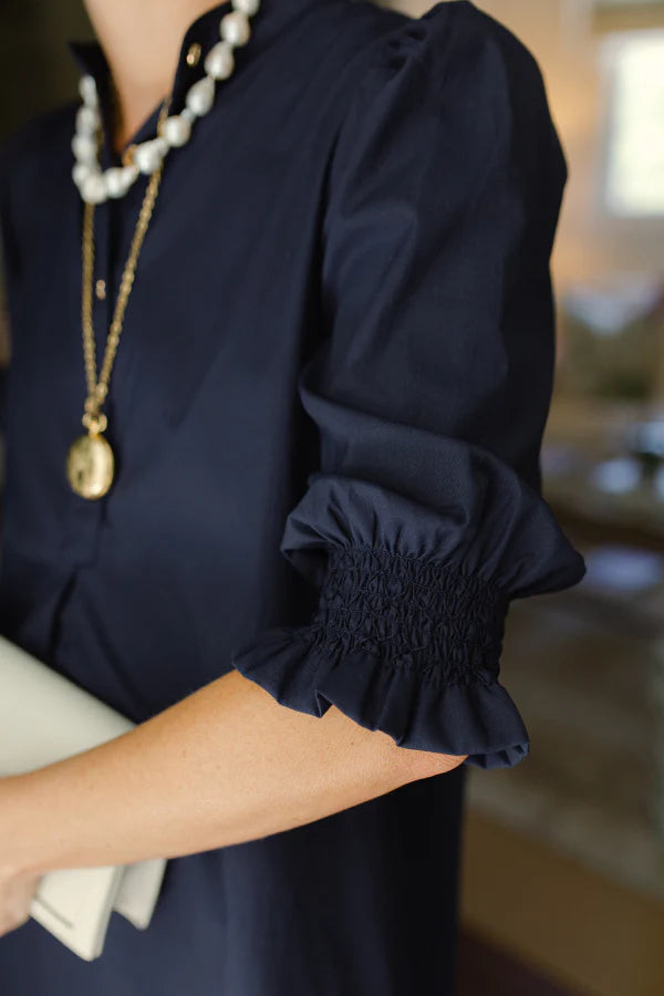 percy popover dress navy