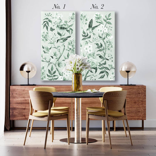 sage Chinoiserie No. 2, a canvas wrap print