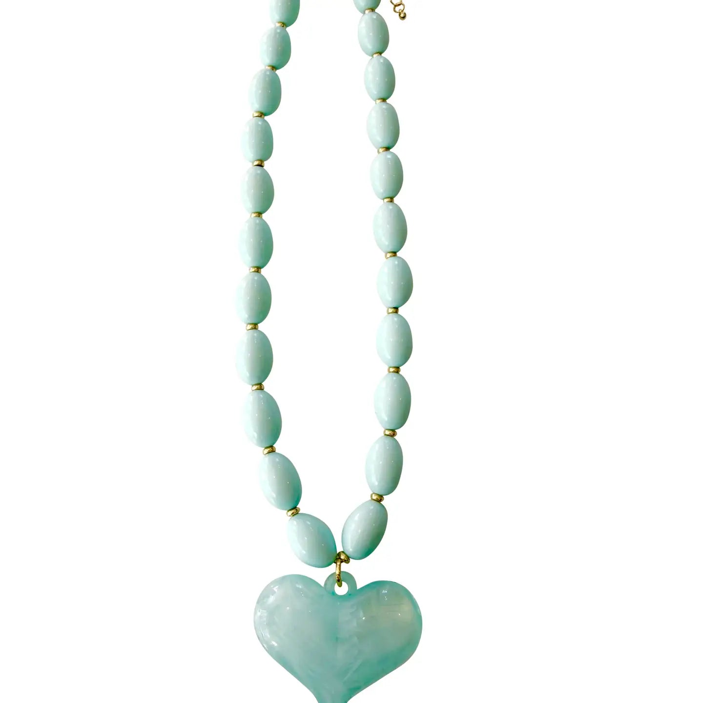 freya heart charm beaded necklace