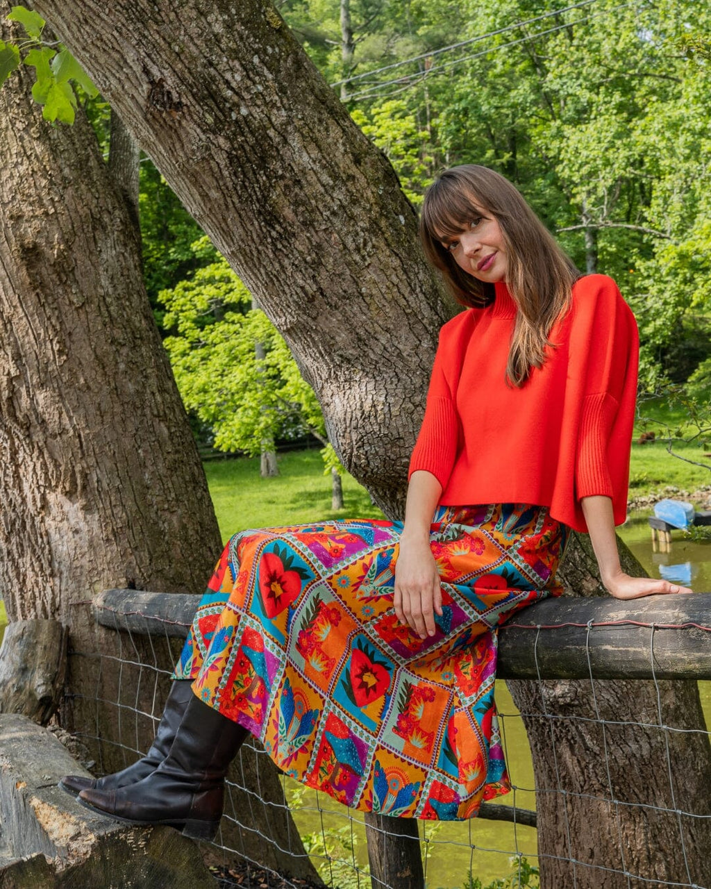 camille slip dress orange