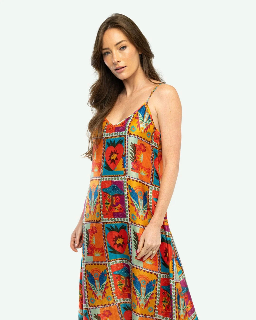 camille slip dress orange