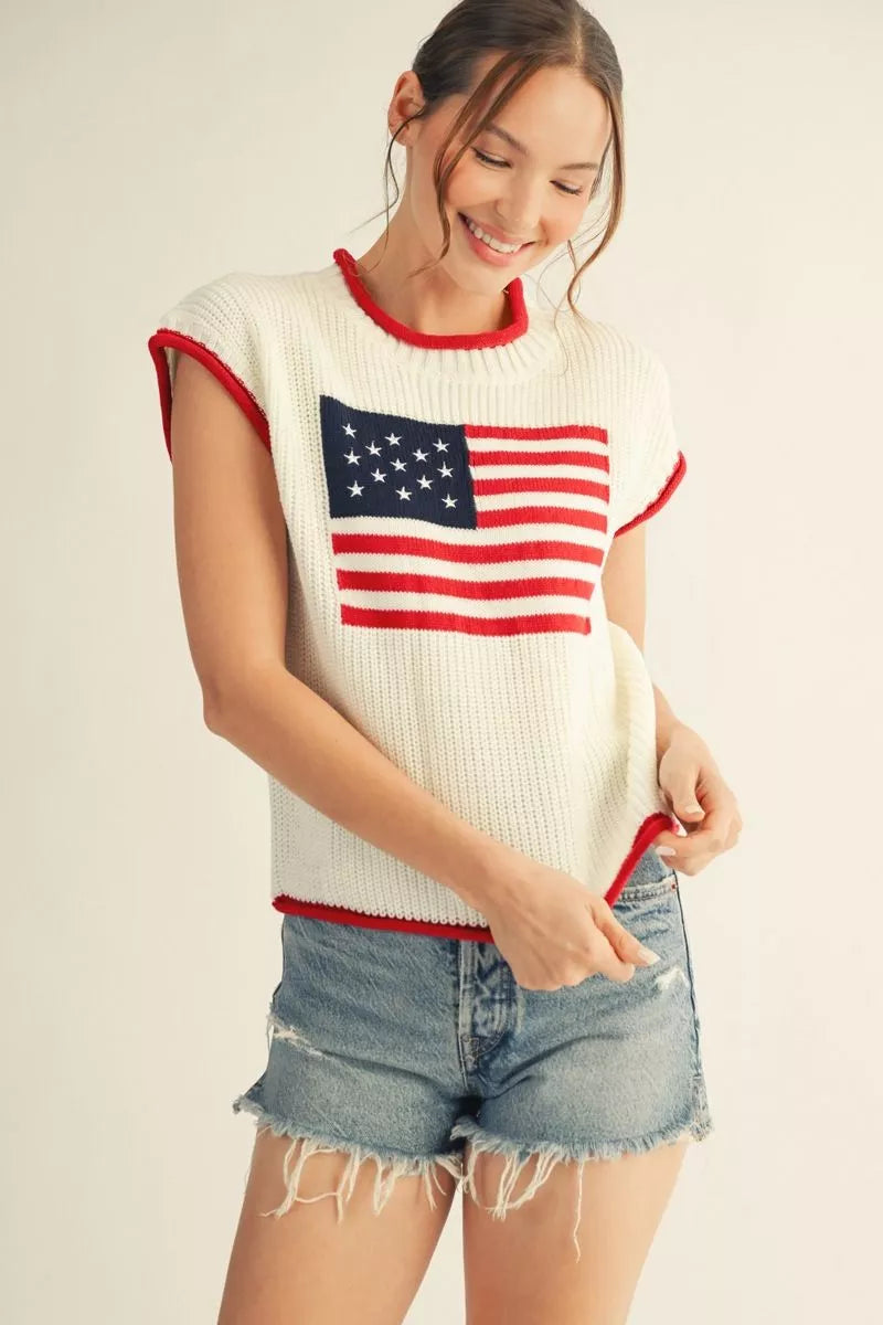 americana sleeveless sweater