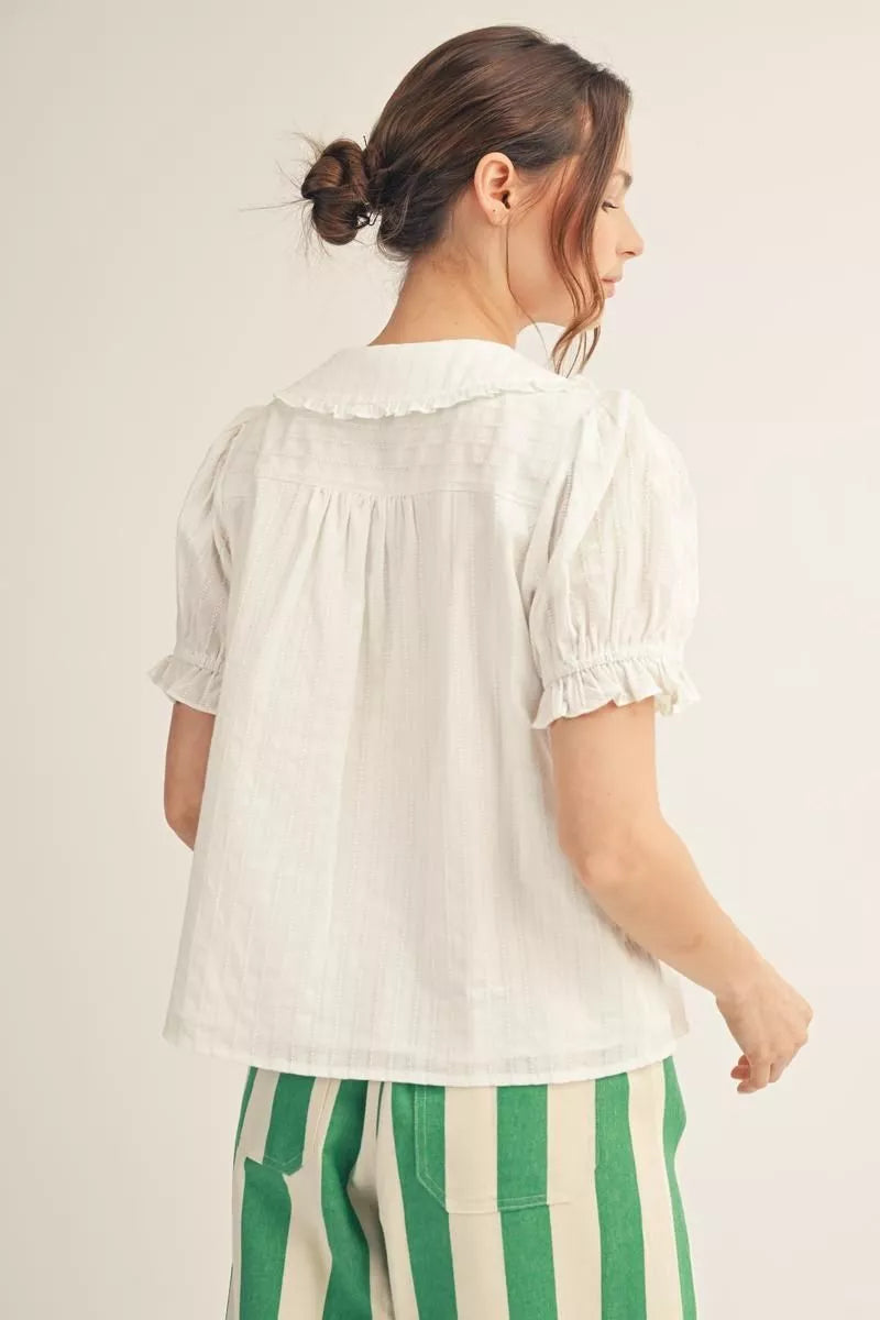 daphne ruffle collar blouse
