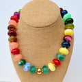 rainbow rondelle beaded necklace