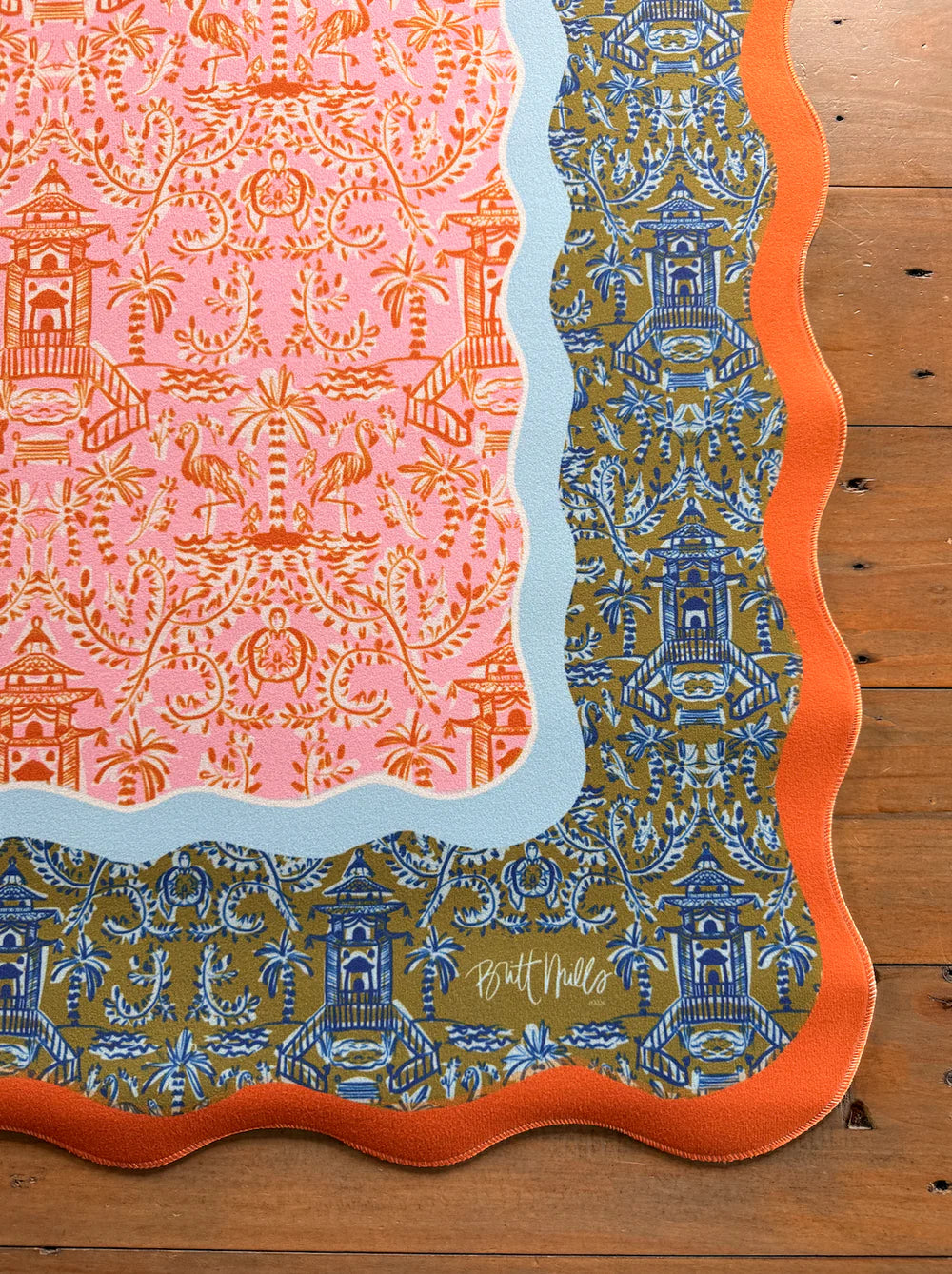 Soirée scalloped-edge mahjong mat (non-neoprene)