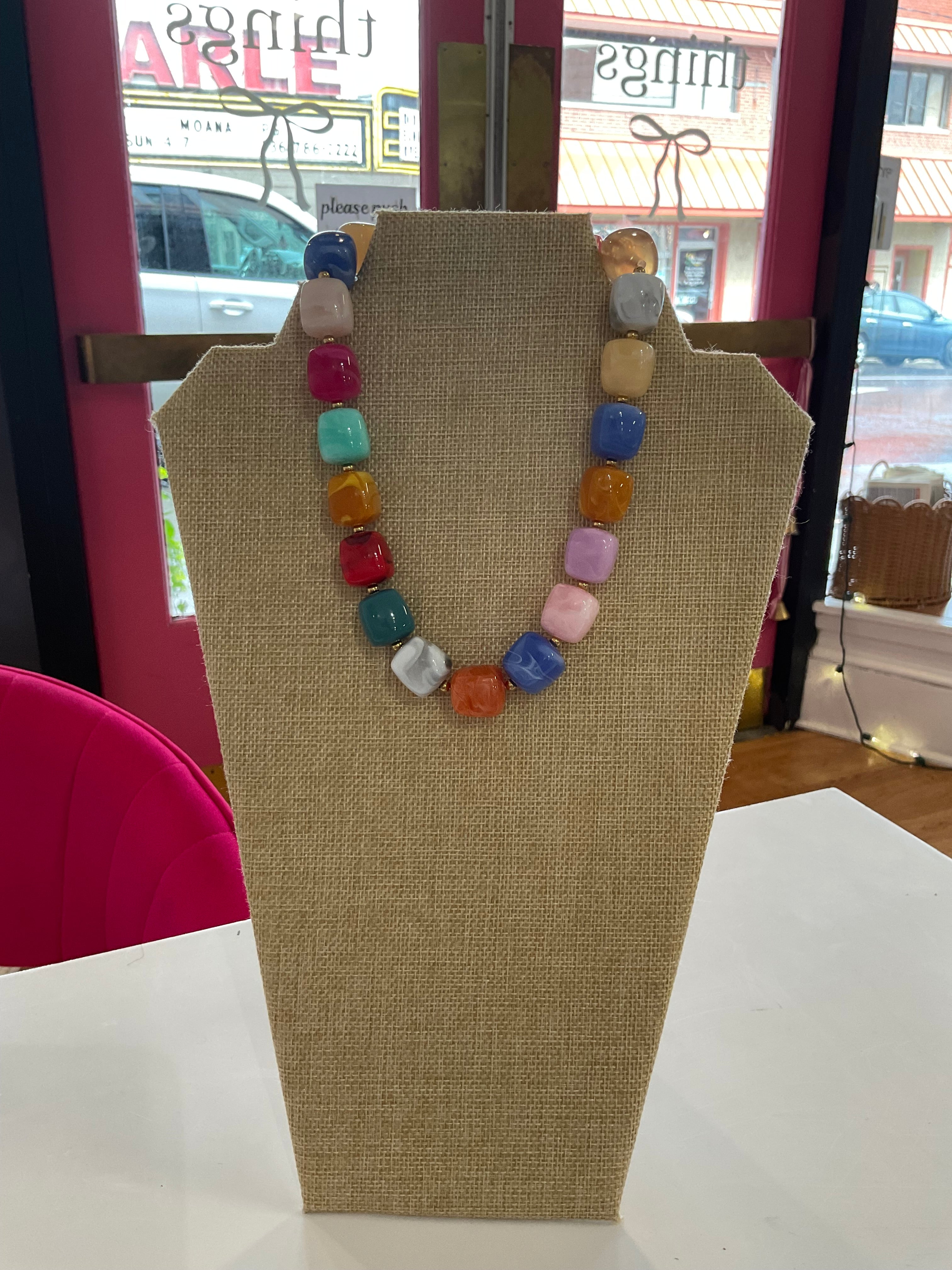 golden summer beaded necklace