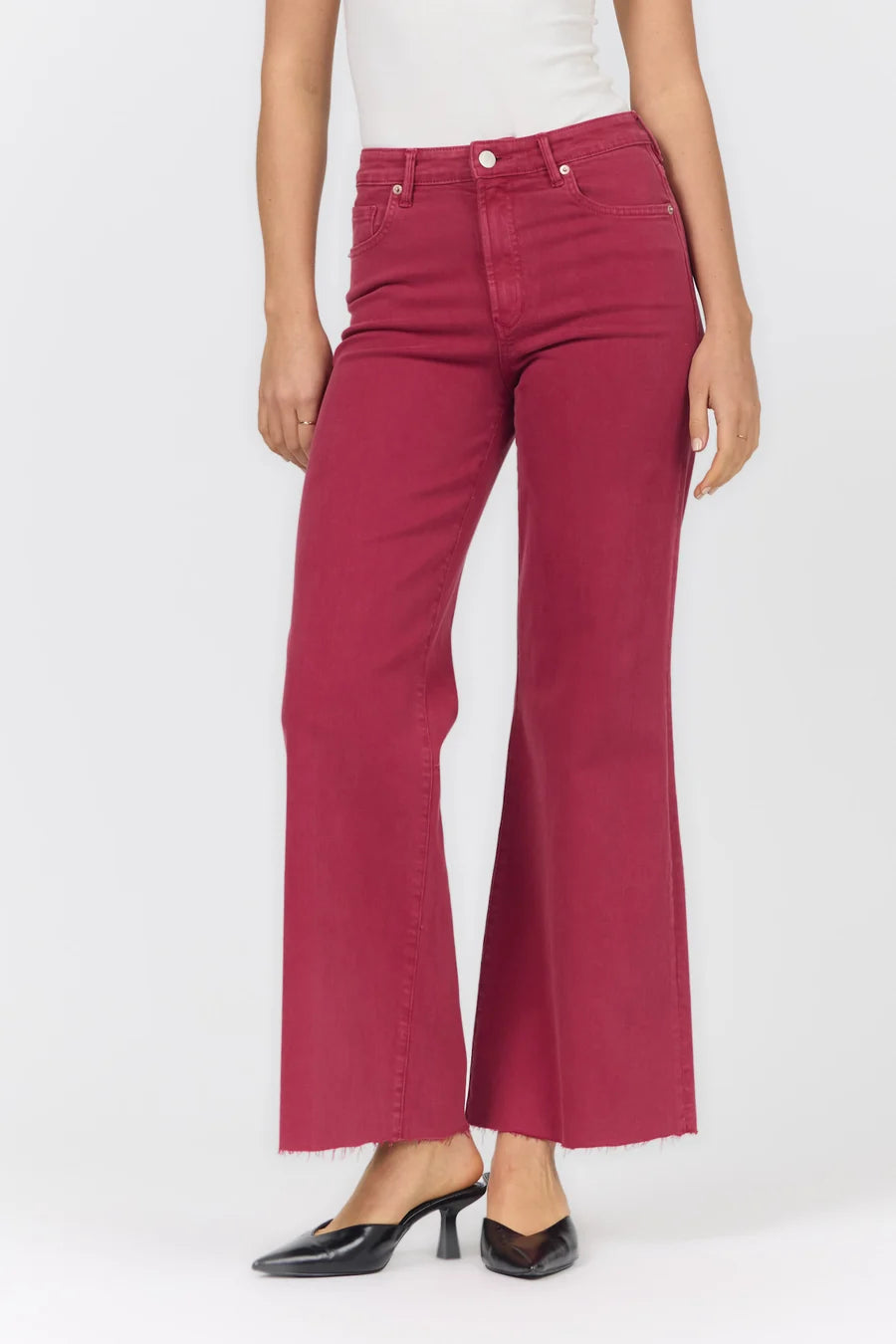 fiona high rise wide leg jeans tibetan red