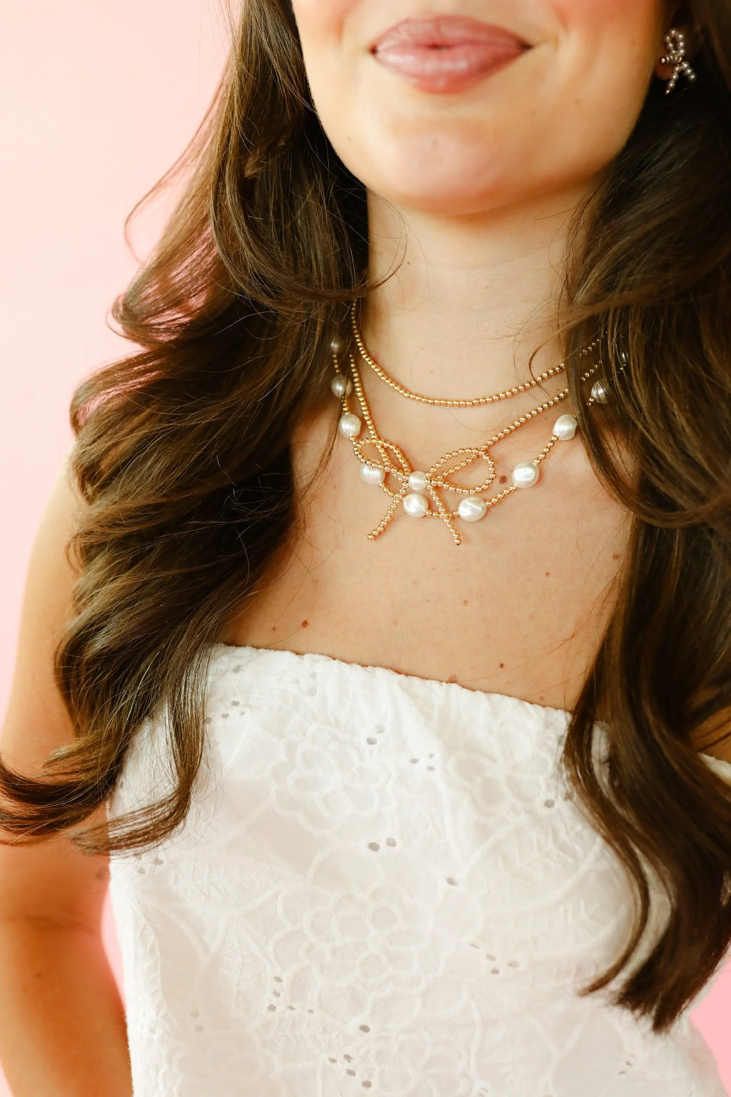 sadie pearl necklace in gold