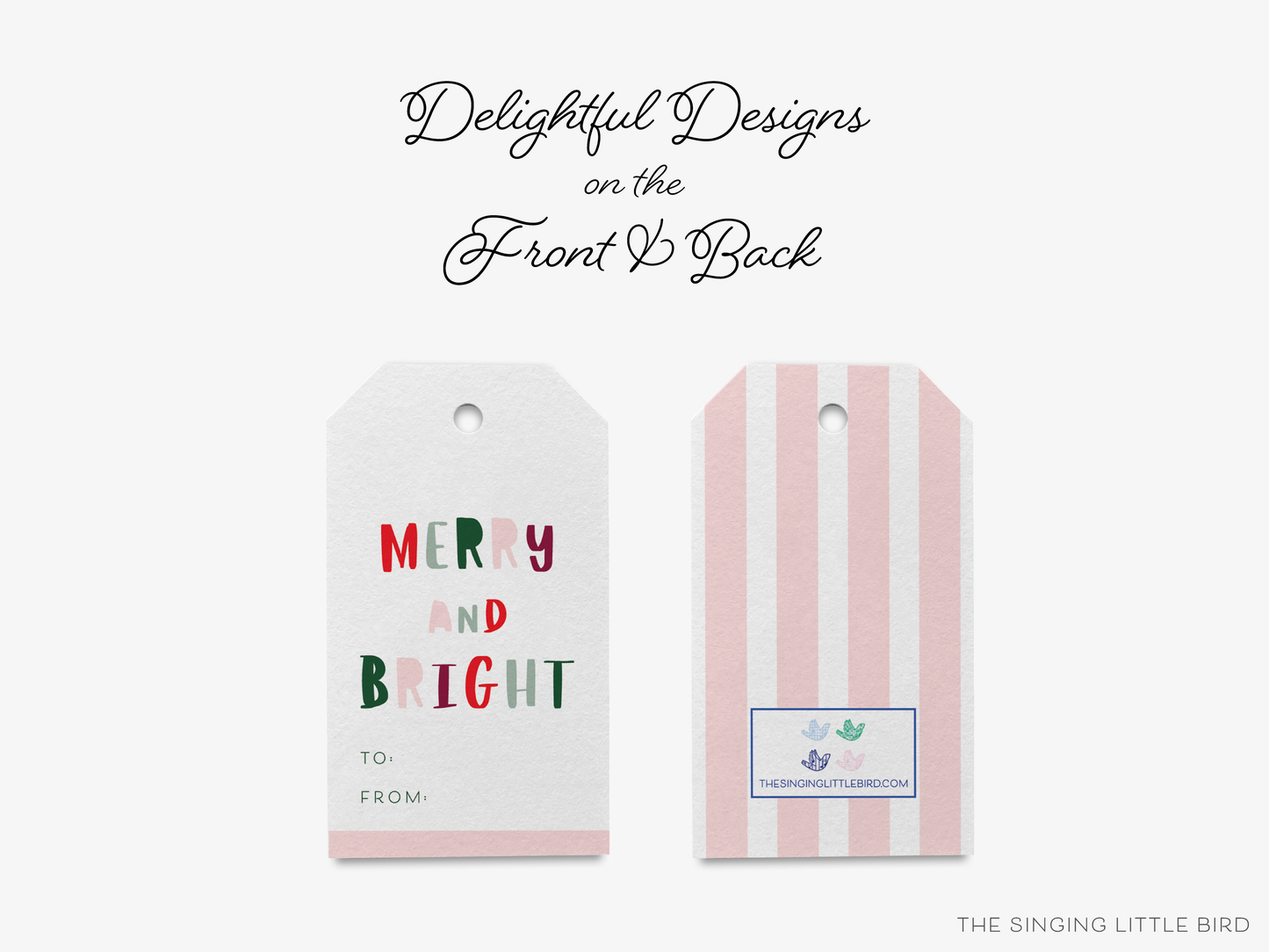 Merry and Bright Christmas Gift Tags [Sets of 8]