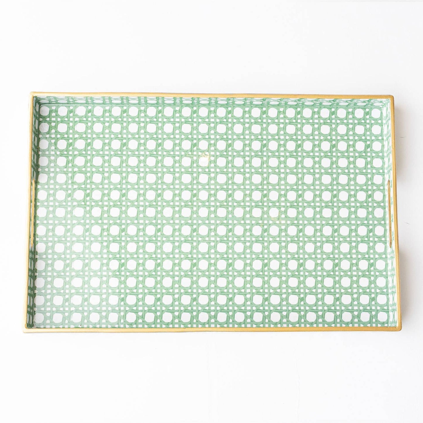 Green Cane Rectangular Tray