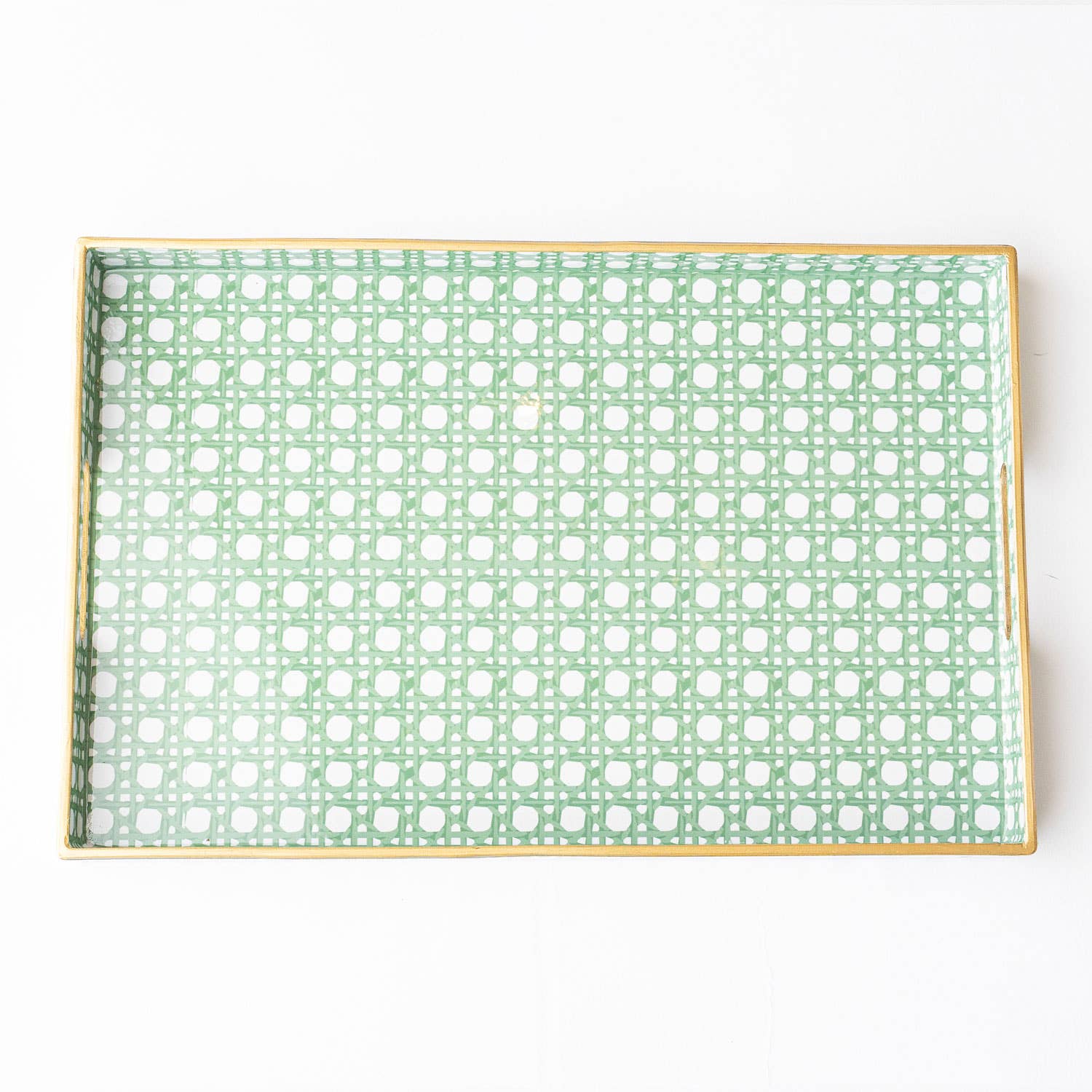 Green Cane Rectangular Tray