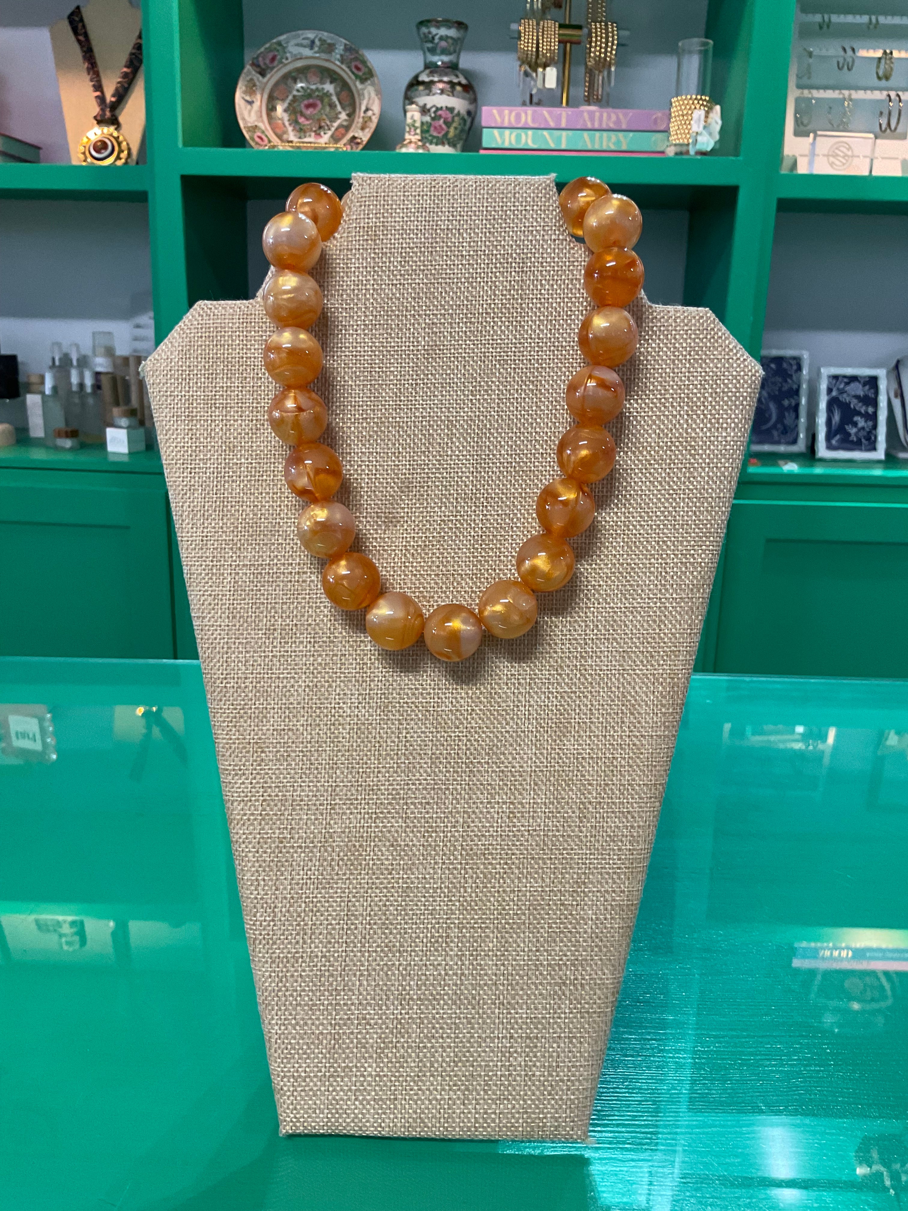 fall bauble beaded necklace