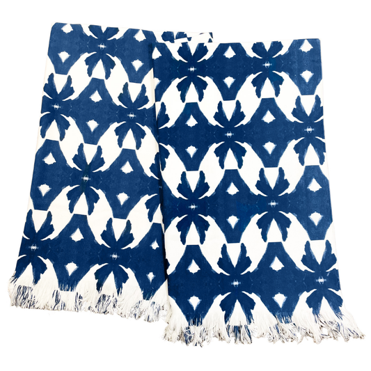 Palm Navy Throw Blanket