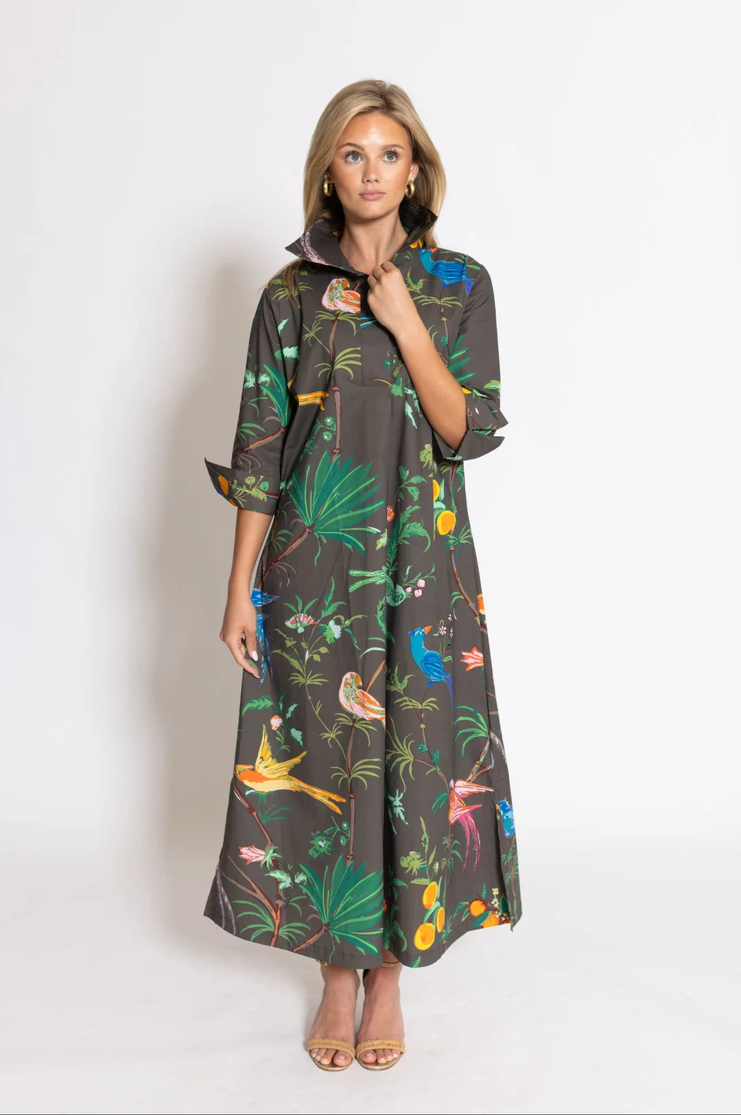 Feather Frolic ruthie shirt dress long