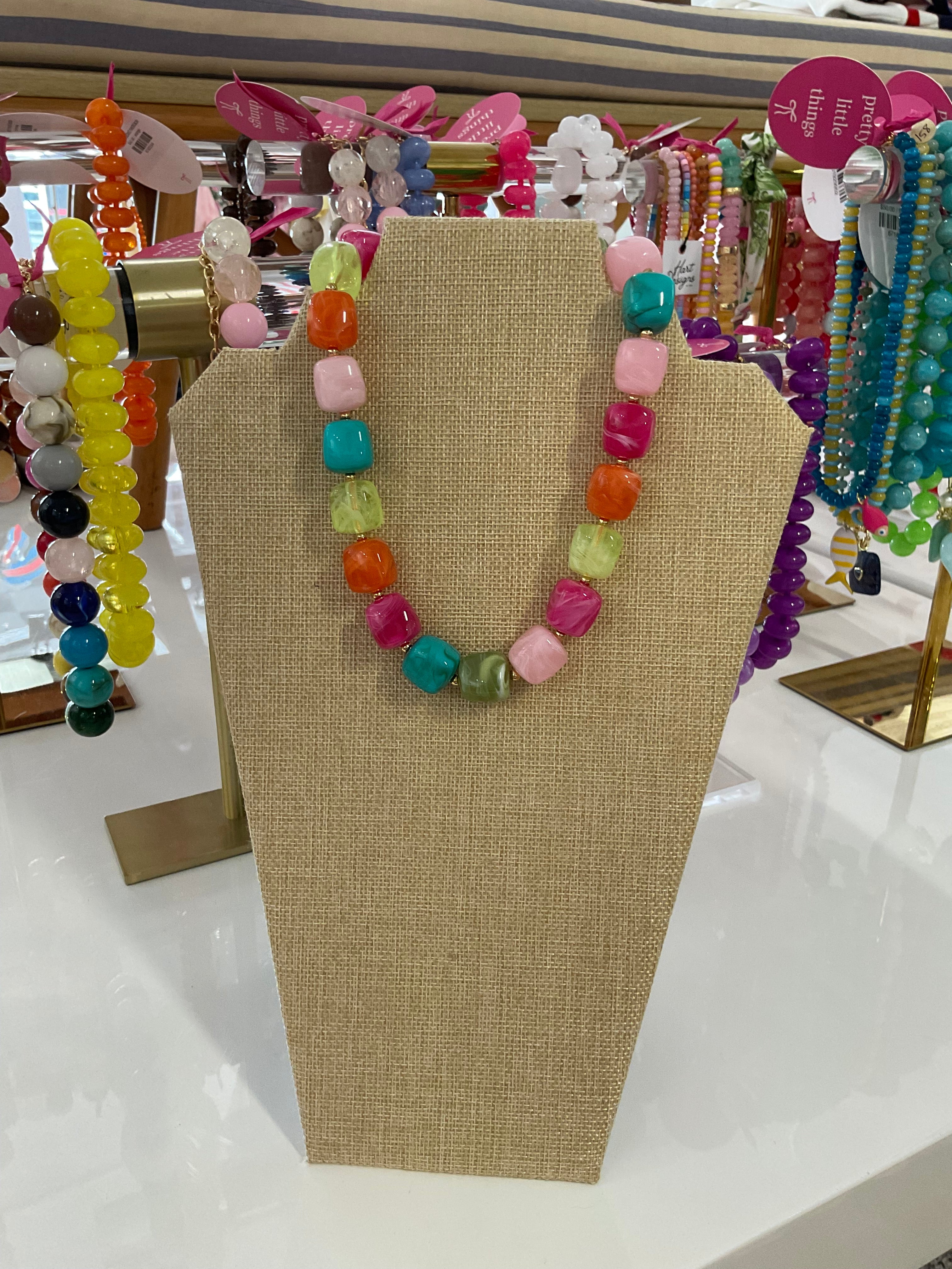 golden summer beaded necklace