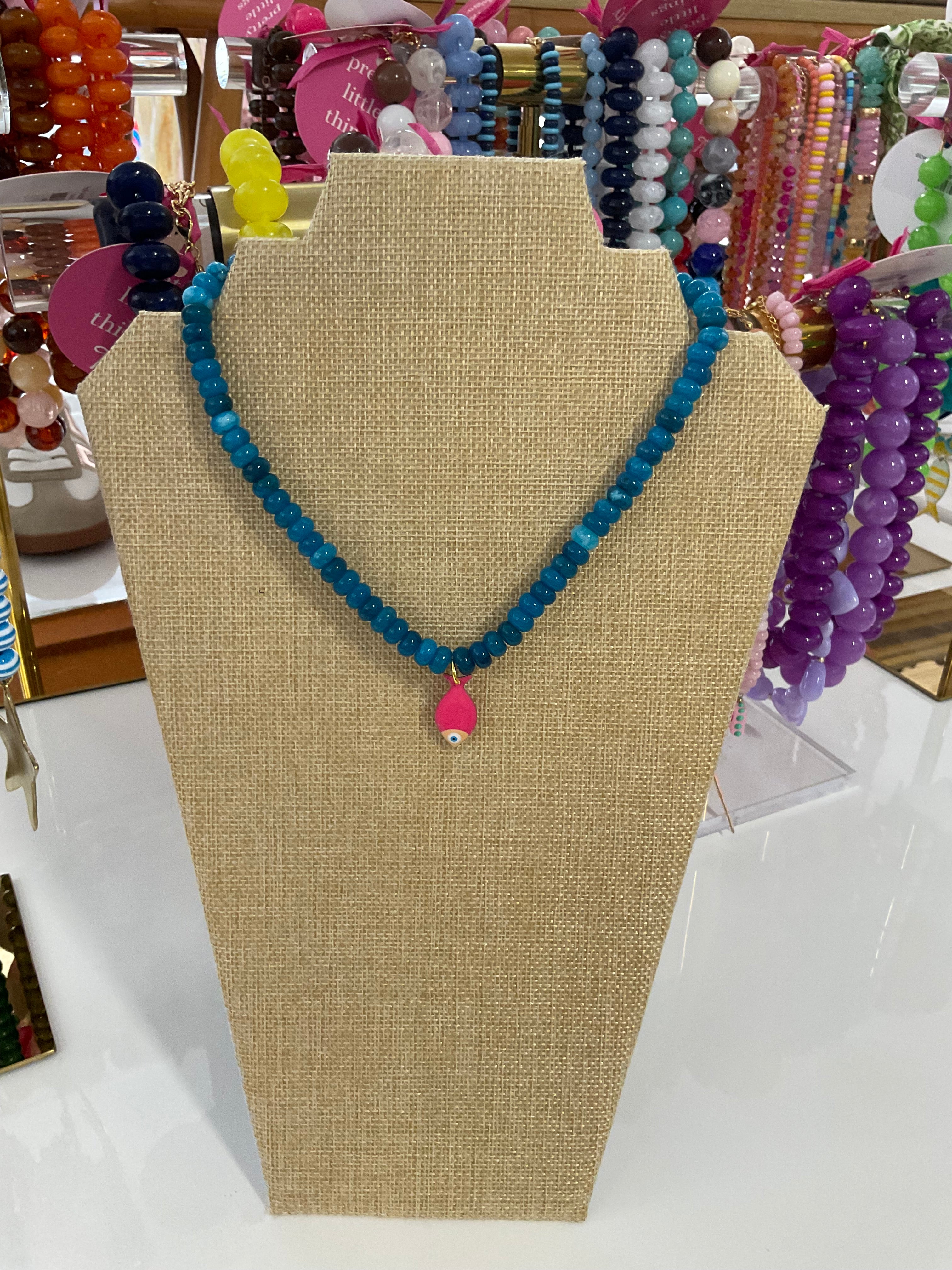 goin' fishing beaded necklace