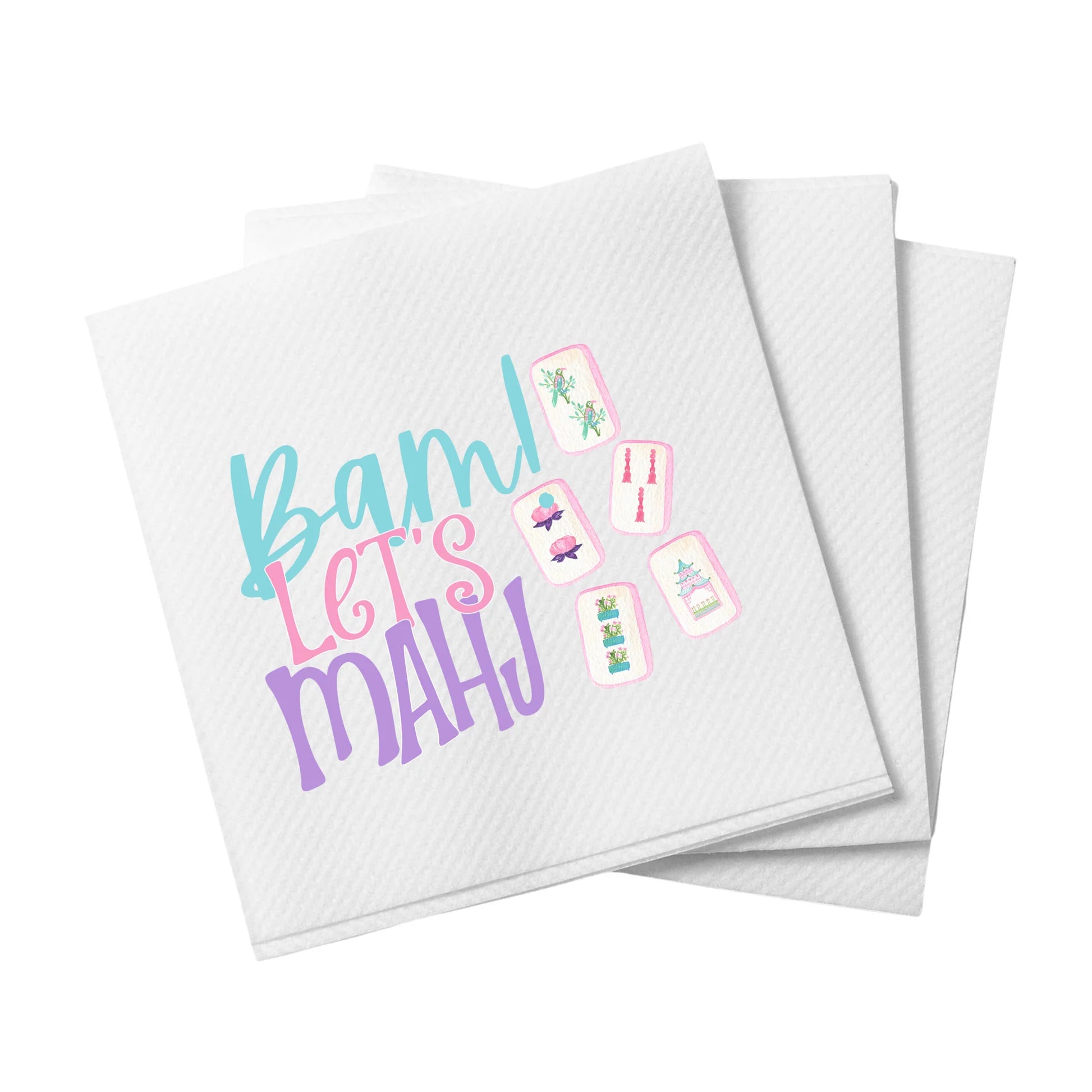 bam let's mahj cocktail napkins