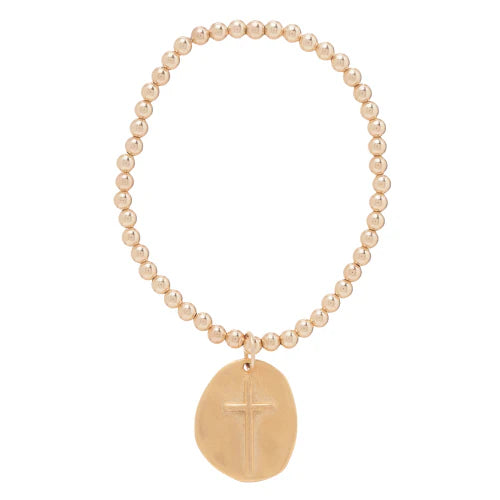 classic gold 4mm bead bracelet inspire gold charm