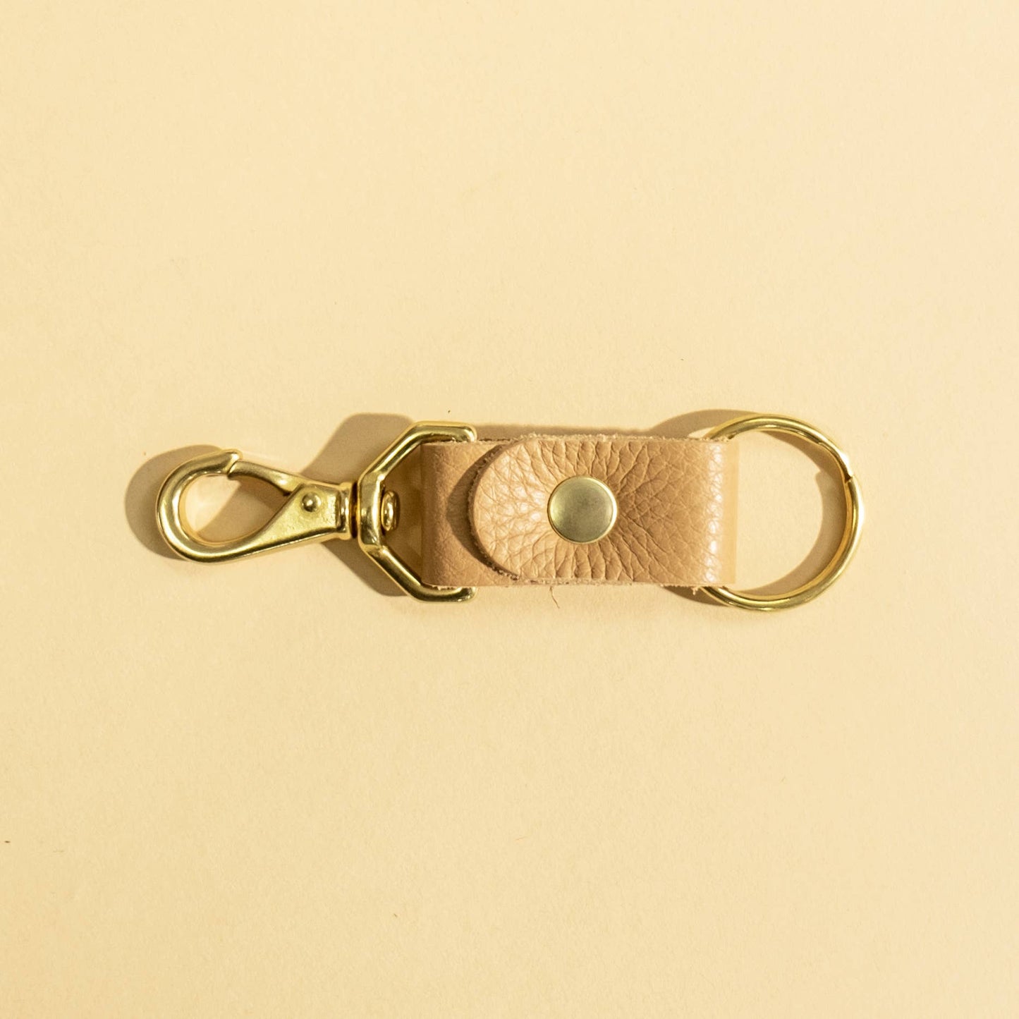 keychain tan leather