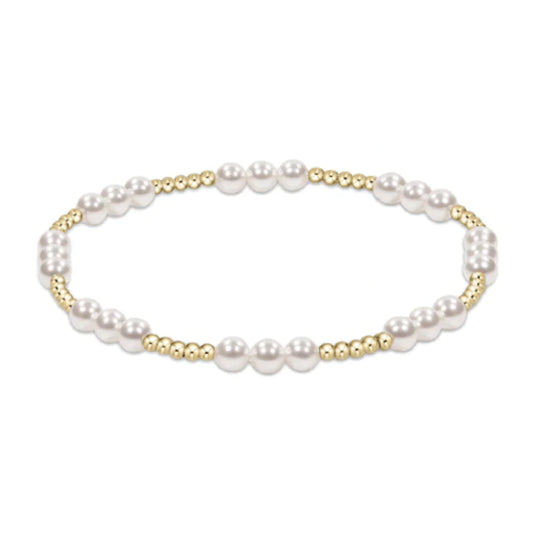 classic joy pattern 4mm bead bracelet pearl