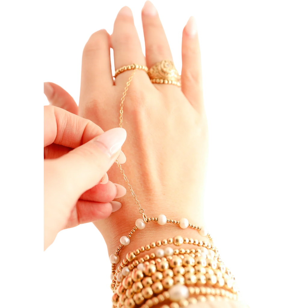 hand chain beaded ring