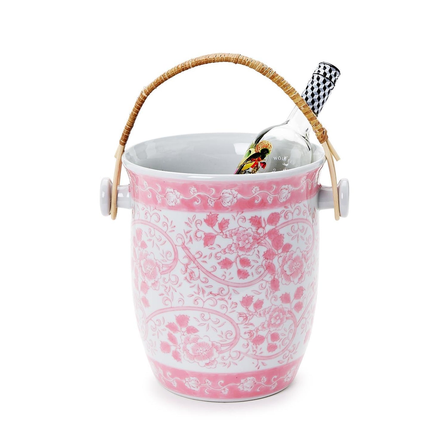 pink chinoiserie cooler bucket