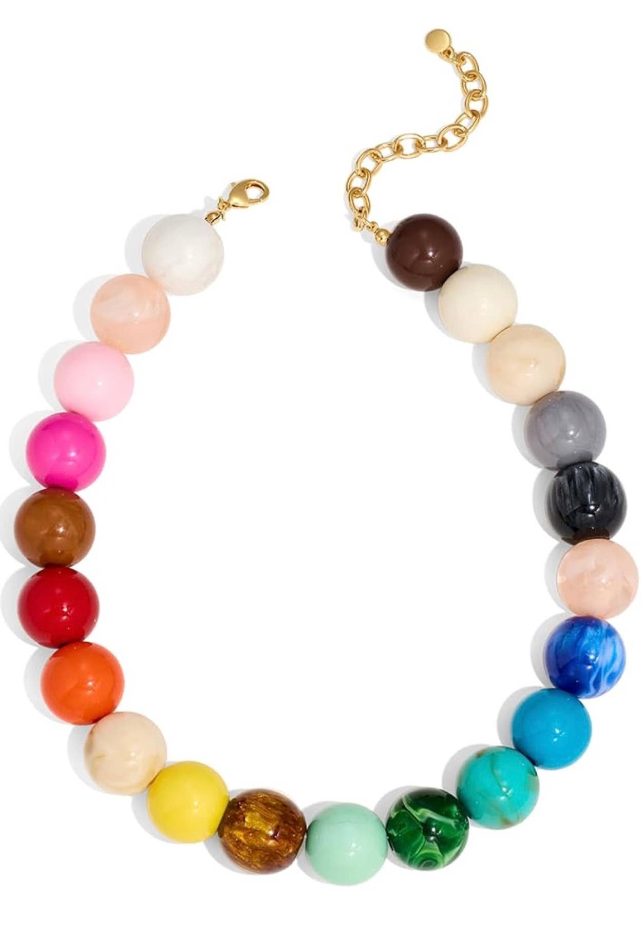 rainbow bright bauble bead necklace