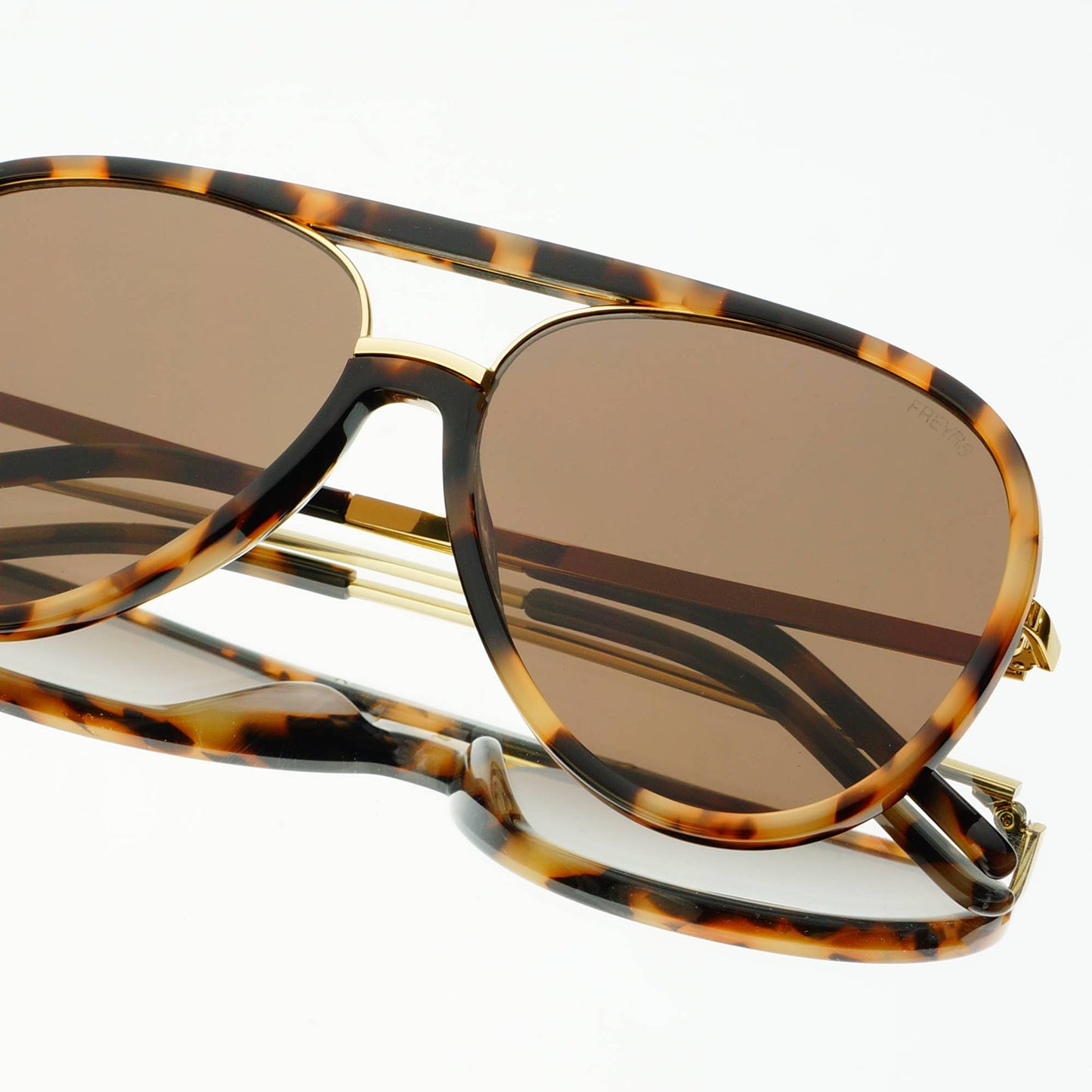 Shay Aviator Sunglasses milky tortoise brown