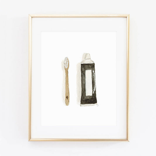 Toothbrush art print