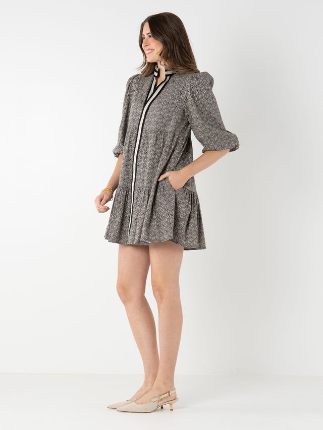 sadie dress black tonal monogram