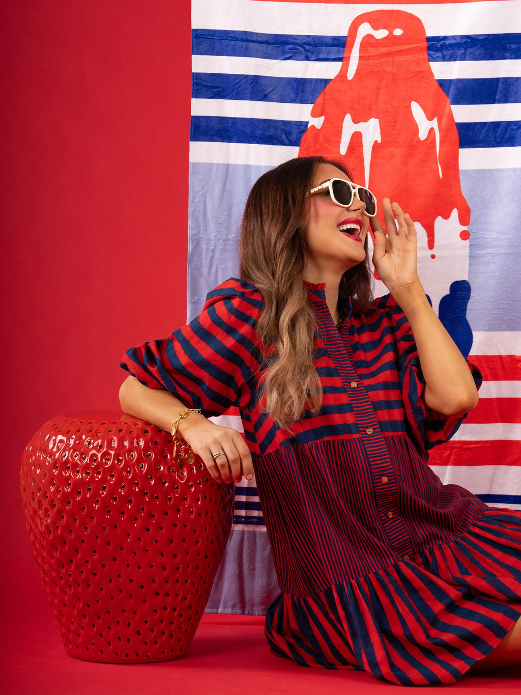 sadie dress americano stripe