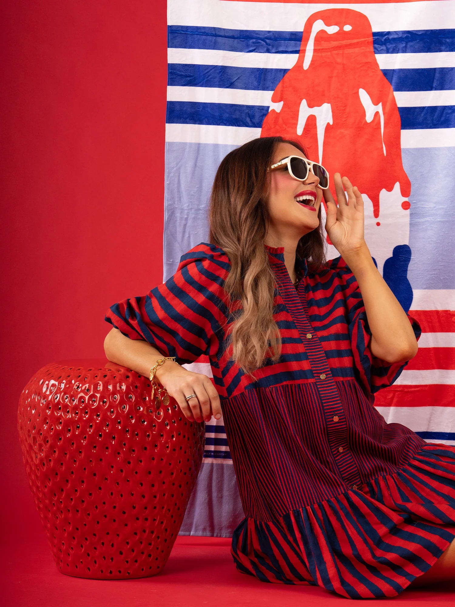 sadie dress americano stripe