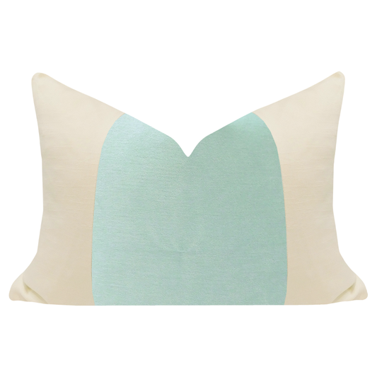 Aqua 14x20 Velvet Panel Pillow