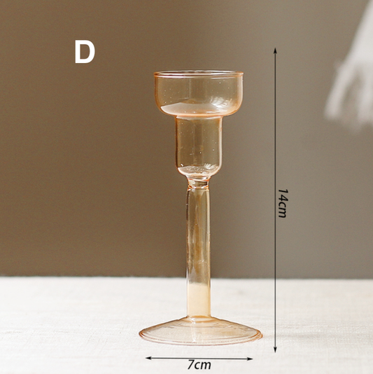 Vintage Style Glass Candlestick Holder: D
