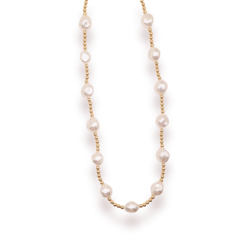 sadie pearl necklace in gold