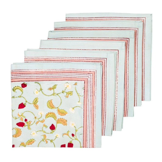 Strawberry Blue Napkins - Set of 6
