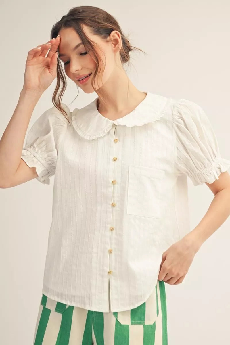 daphne ruffle collar blouse