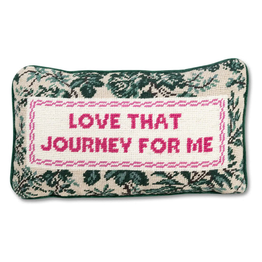 love that journey needlepoint pillow