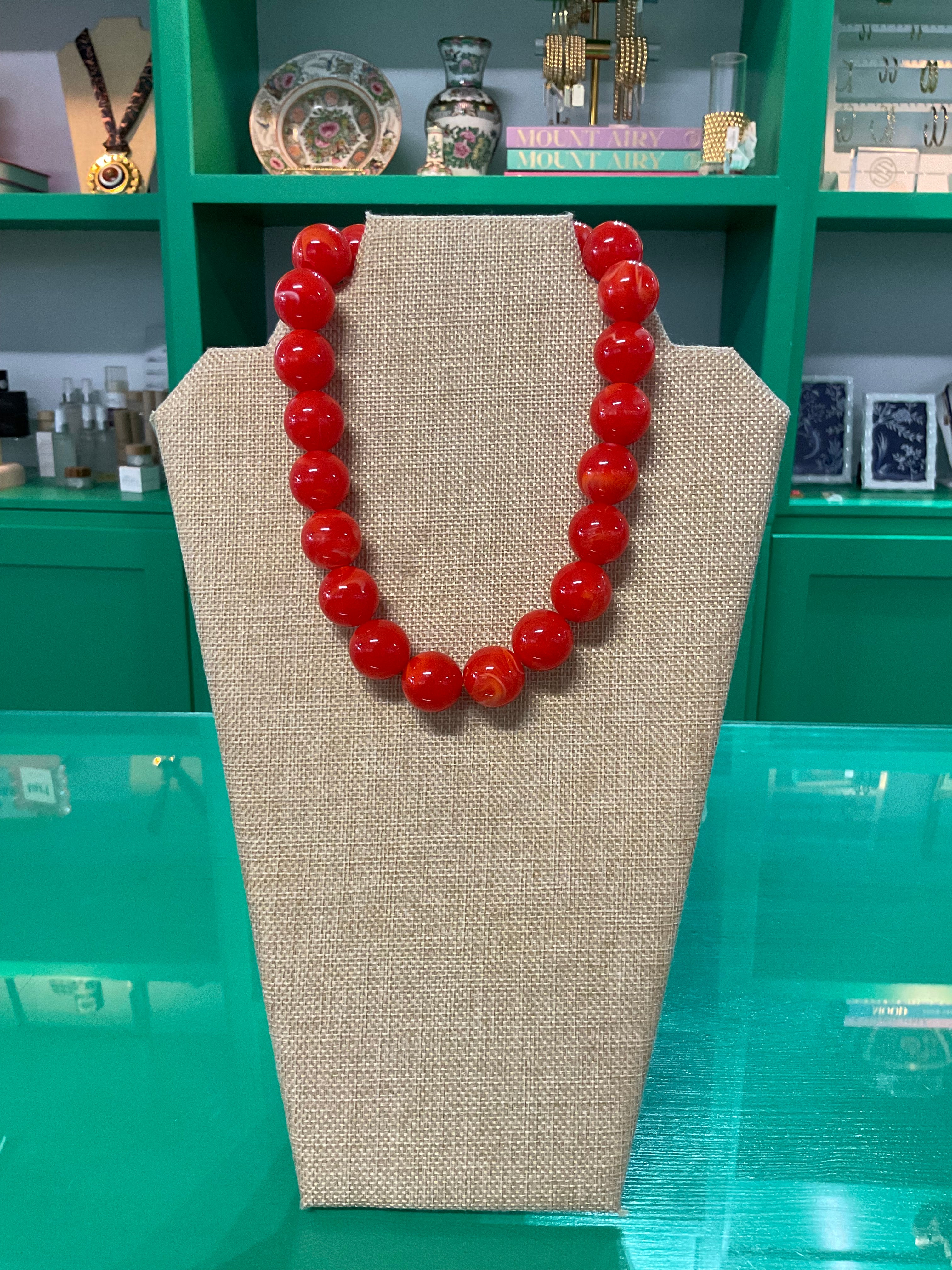 fall bauble beaded necklace