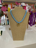 stripe beaded charm necklace