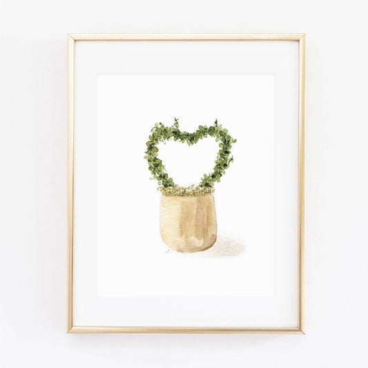 Heart topiary art print