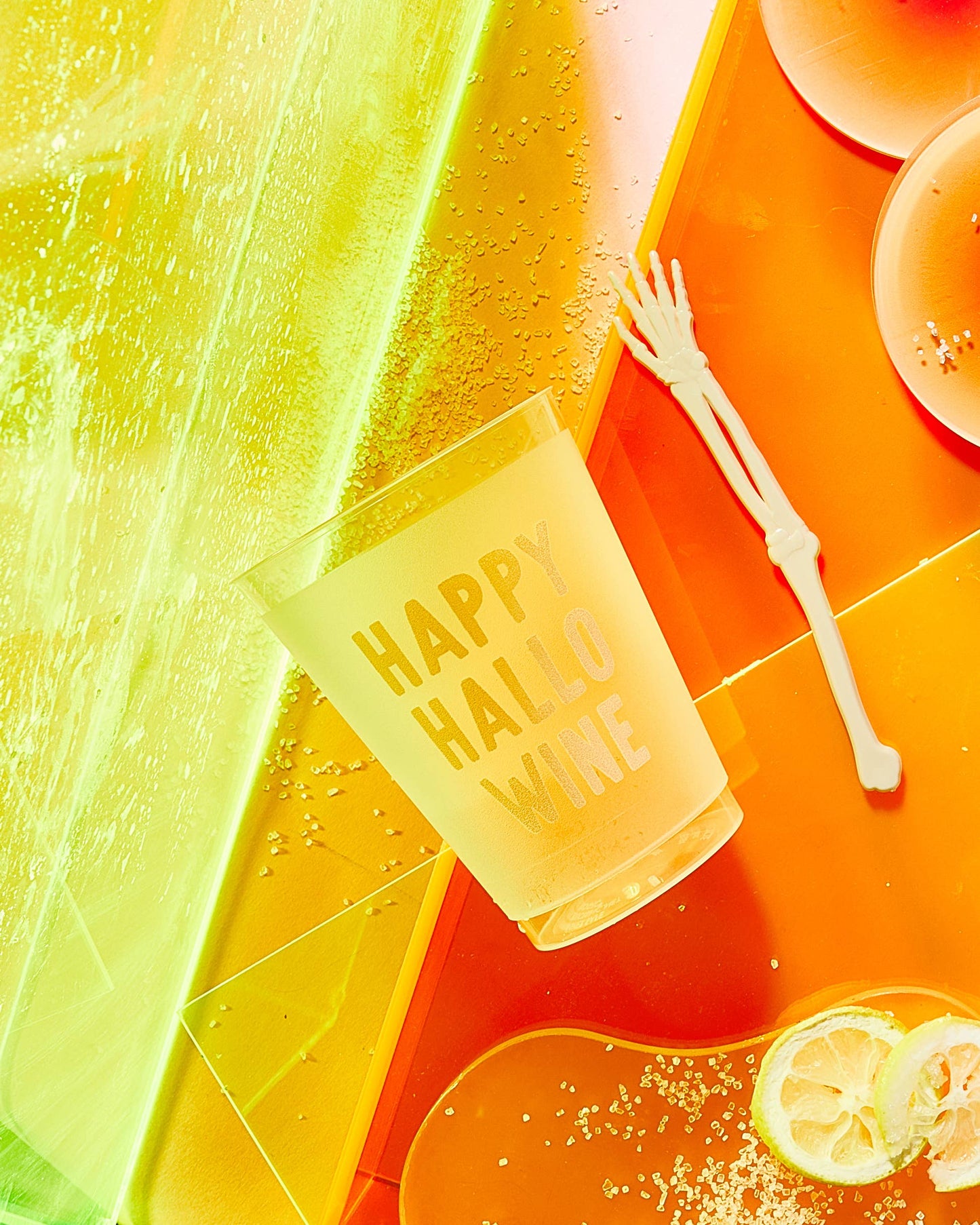 Happy Hallo Wine Halloween Frosted Cups - Halloween: Pack of 6