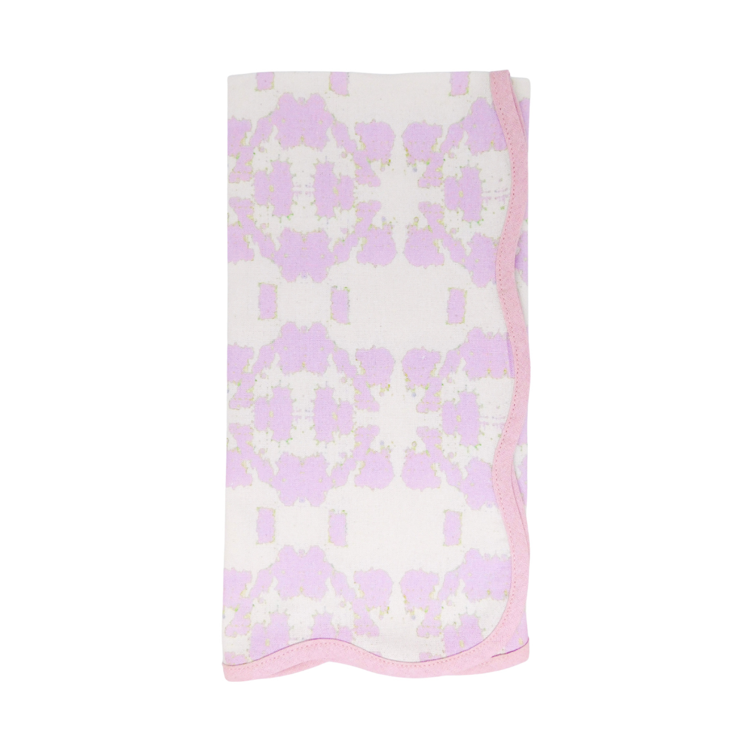 Mosaic Lavender Scalloped Dinner Napkins